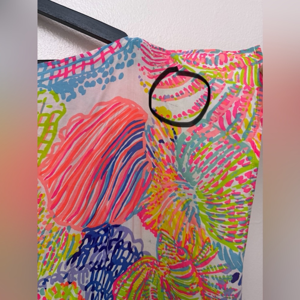 Lilly Pulitzer Pink and Blue‎ Swim Coverup with Fringe M/L - Picture 7 of 7